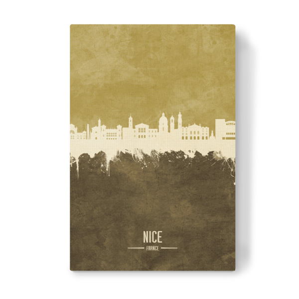 Leinwandbild "Nice France Skyline Brown" artboxONE - Städte - Nice,France,Skyline,Cityscape,Stadtbild,Watercolor,Frankreich,City,Stadt,Beige,Braun