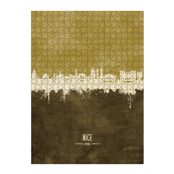 Puzzle Ravensburger "Nice France Skyline Brown" artboxONE - Städte