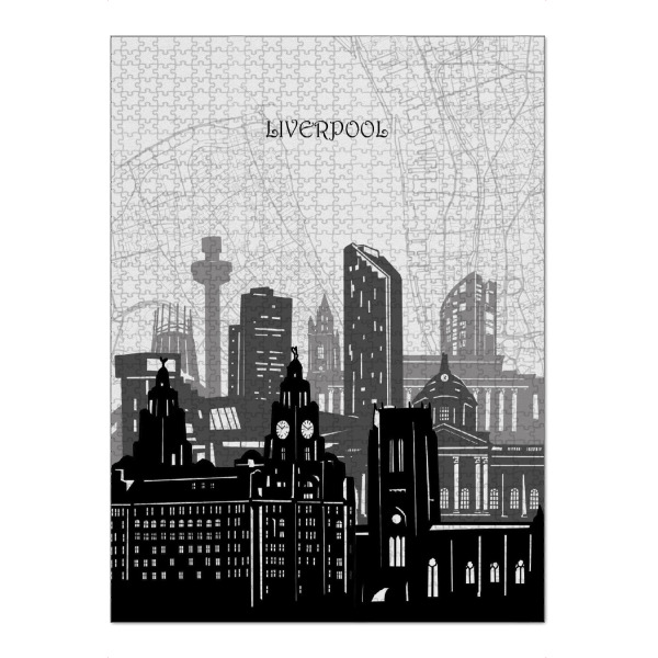 Puzzle Ravensburger "Liverpool cityscape map" artboxONE - Städte,Reise,Architektur,Kartografie