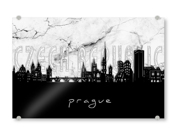 Acrylglasbild "Prague skyline marble" artboxONE - Städte,Reise,Architektur,Städte / Prag,Marmor