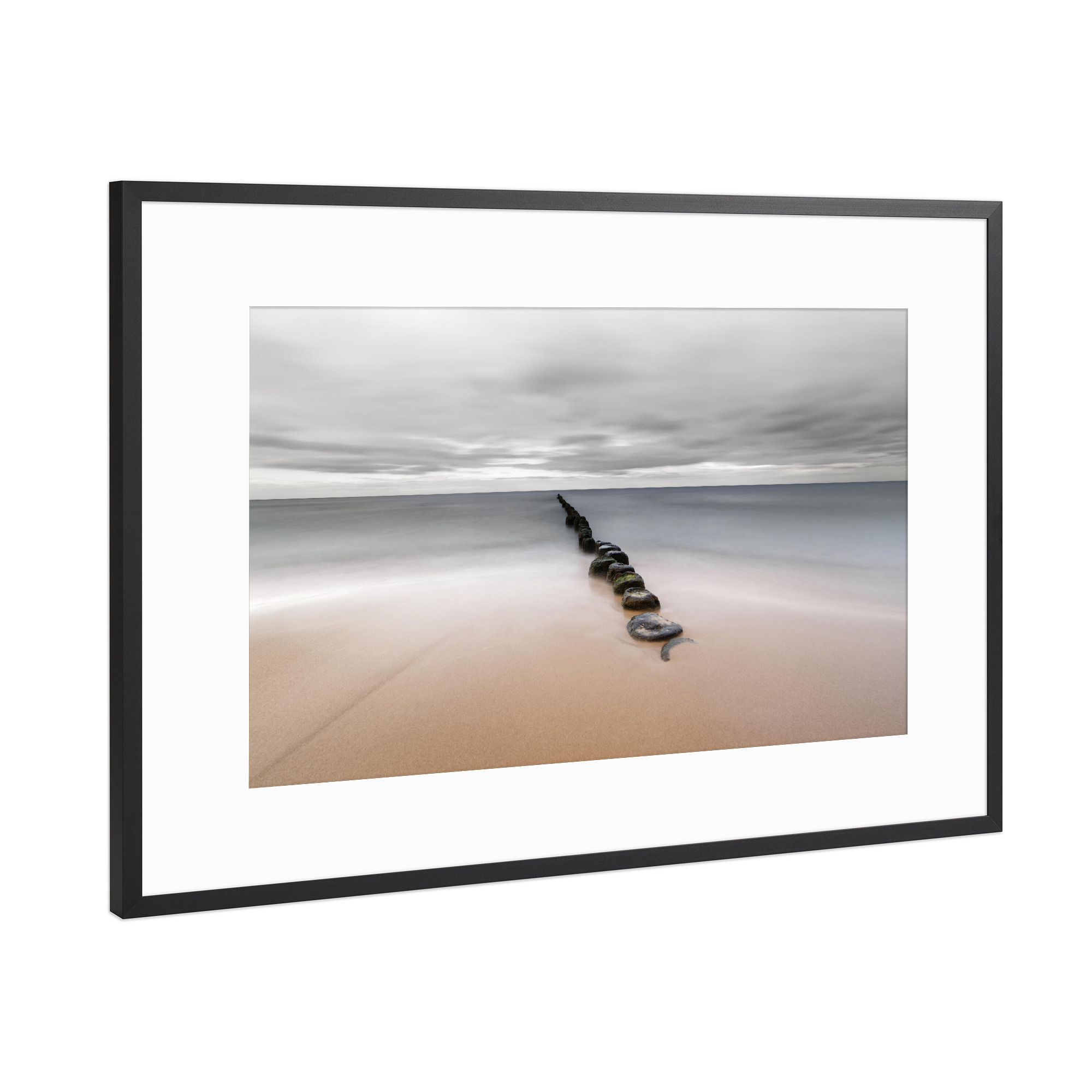 Poster mit Rahmen Schwarz (Metallic) "Stille Küste" artboxONE - Natur,Reise / Strand und Meer