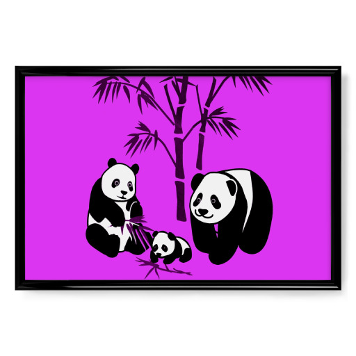 Panda Familie magenta