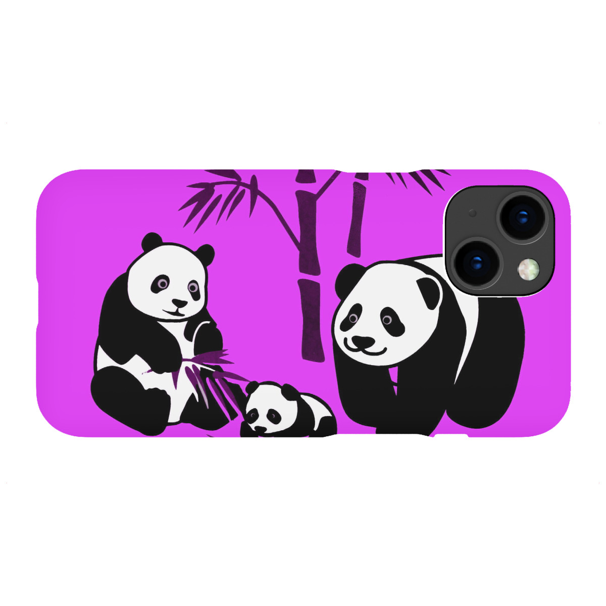 iPhone "Panda Familie magenta" Premium-Case Handyhülle artboxONE