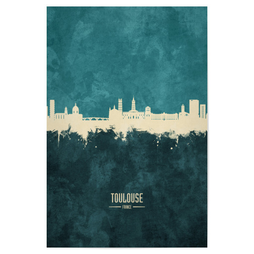 Toulouse France Skyline Turquoise
