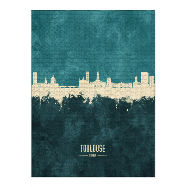 Puzzle Ravensburger "Toulouse France Skyline Turquoise" artboxONE - Städte
