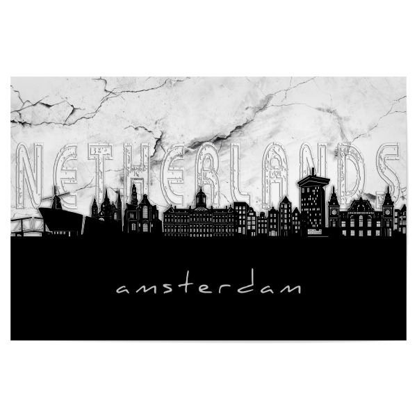Poster "Amsterdam skyline marble" artboxONE - Städte,Reise,Architektur,Städte / Amsterdam,Kartografie
