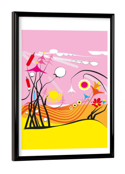 Poster mit schwarzem Rahmen "Im Sommer" artboxONE - Natur,Floral,Für Kinder,Abstrakt