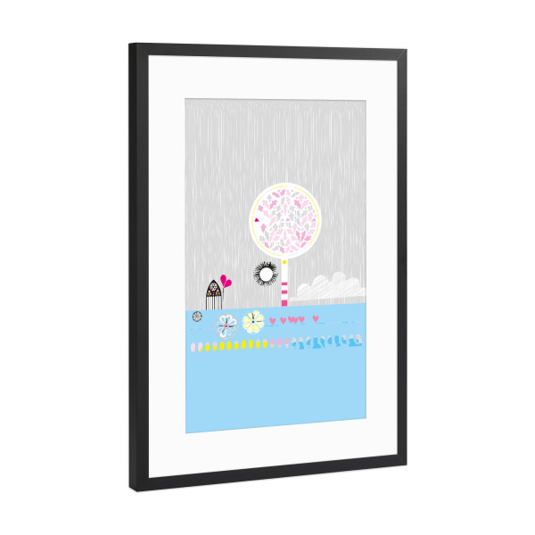 Poster mit Rahmen Schwarz (Metallic) "An der Nordsee" artboxONE - Für Kinder,Abstrakt,Lustig