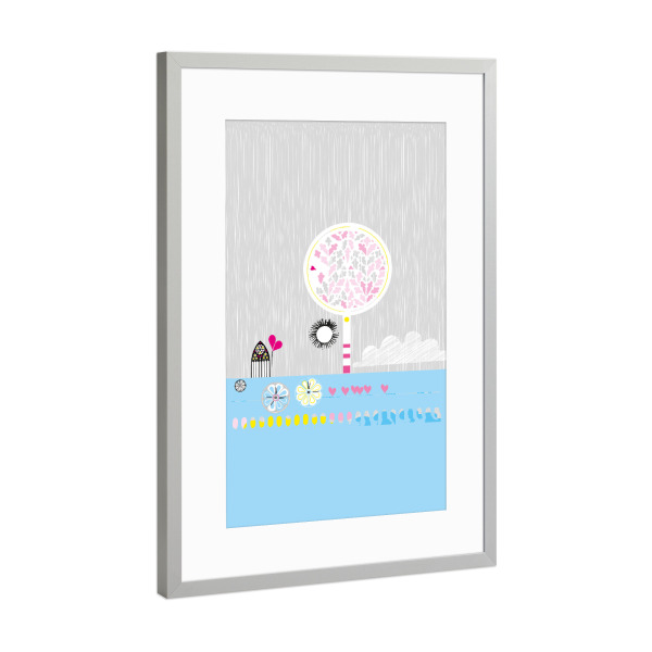 Poster mit Rahmen Silber "An der Nordsee" artboxONE - Für Kinder,Abstrakt,Lustig