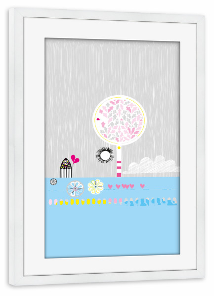 Poster mit Rahmen weiß "An der Nordsee" artboxONE - Für Kinder,Abstrakt,Lustig