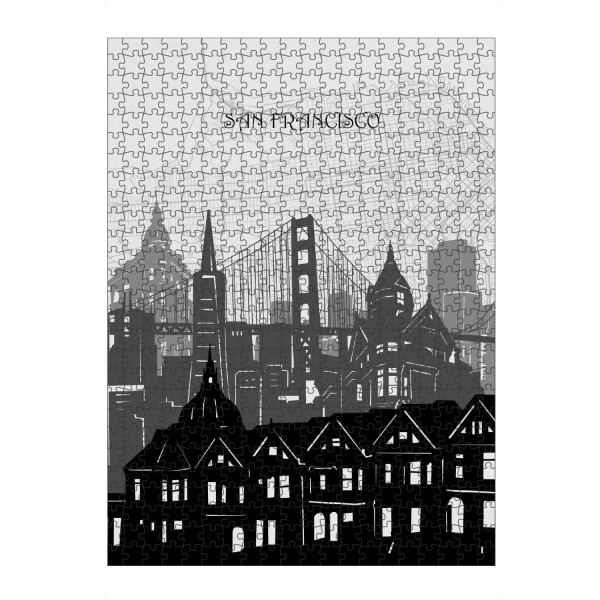 Puzzle Ravensburger "San francisco cityscape map" artboxONE - Städte,Reise,Architektur,Städte / San Francisco,Kartografie