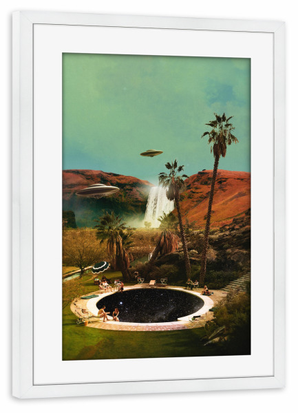 Poster mit Rahmen weiß "Guests" artboxONE - Natur,Galaxy