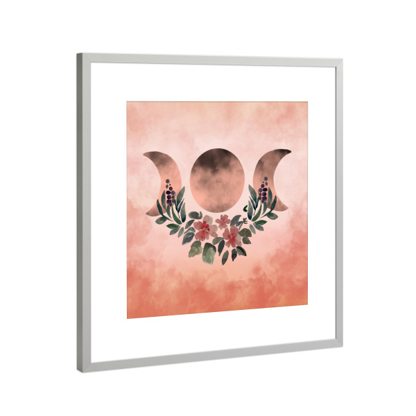 Poster mit Rahmen Silber "BOHEMIAN MOON PHASES" artboxONE - Natur,Galaxy