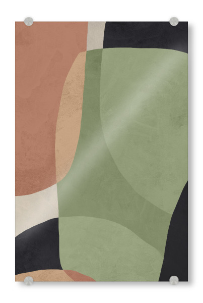 Acrylglasbild "Abstract Orange" artboxONE - Abstrakt,Geometrie - Black,Green,Orange,Beige,Sand,Modern,Geometry,Abstract,Geometrie,Formen,Abstrakt