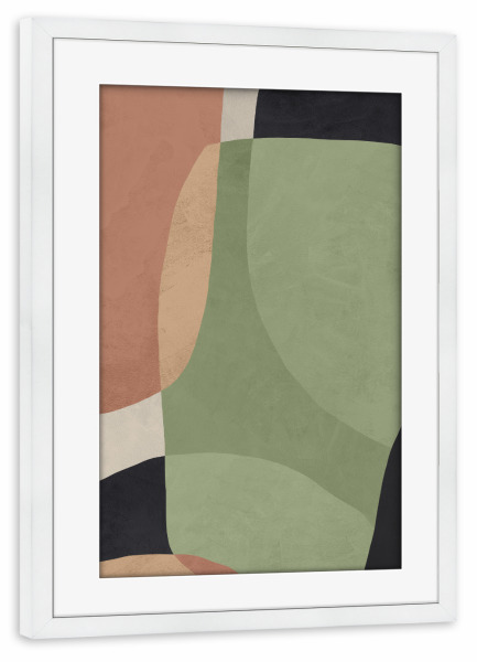 Poster mit Rahmen weiß "Abstract Orange" artboxONE - Abstrakt,Geometrie