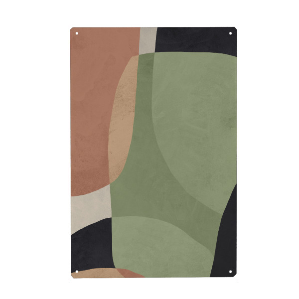 Holzbild "Abstract Orange" artboxONE - Abstrakt,Geometrie - Black,Green,Orange,Beige,Sand,Modern,Geometry,Abstract,Geometrie,Formen,Abstrakt