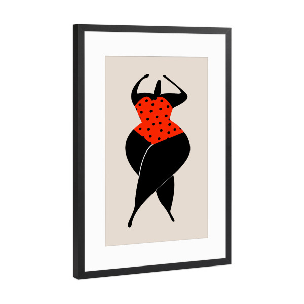 Poster mit Rahmen Schwarz (Metallic) "Dancing In The Red Sun" artboxONE - Abstrakt,Menschen
