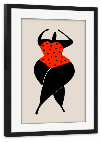 Poster mit Rahmen schwarz "Dancing In The Red Sun" artboxONE - Abstrakt,Menschen