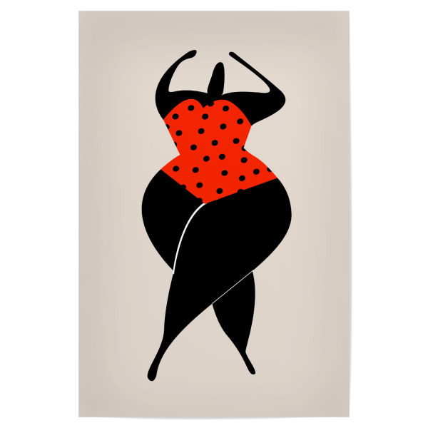 Poster "Dancing In The Red Sun" artboxONE - Abstrakt,Menschen - Tanzen,Tänzer,Frau,Woman,Female,Curves,Curved,Dance,Abstract,Abstrakt