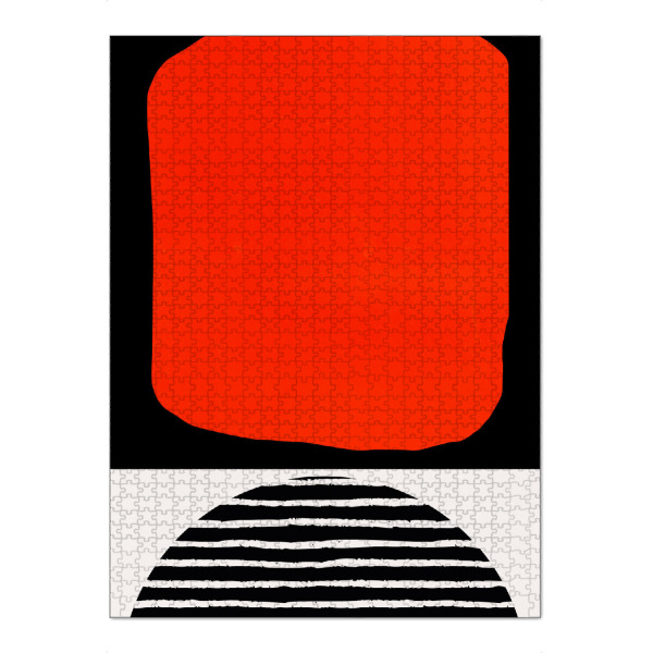 Puzzle Ravensburger "Abstracta No Z" artboxONE - Abstrakt - Formen,Linien,Kreis,Circle,Forms,Geometrie,Geometry,Red,Black,Minimal,Minimalistisch