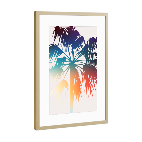 Poster mit Rahmen Gold "Prideful Palm" artboxONE - Natur,Floral,Abstrakt