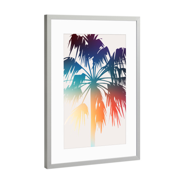 Poster mit Rahmen Silber "Prideful Palm" artboxONE - Natur,Floral,Abstrakt