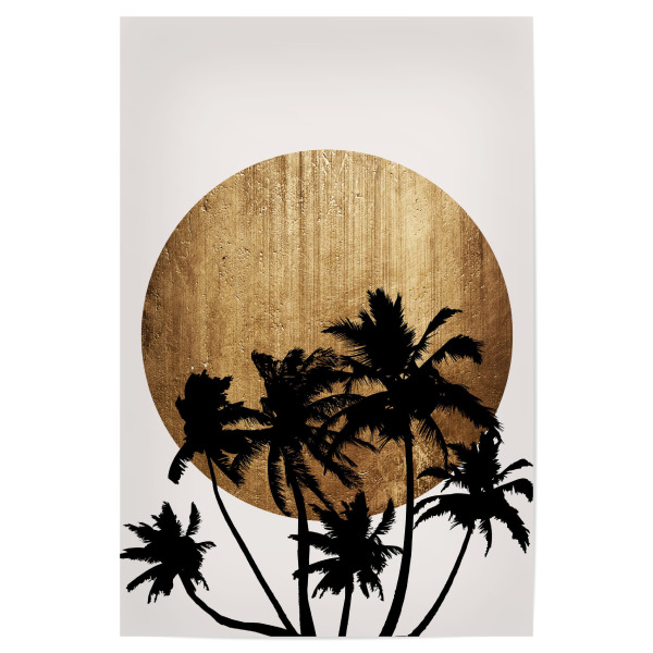 Poster 30x20 cm "Miami Beach Palm" artboxONE - Natur,Abstrakt - Strand,Sonne,Palme,Baum,Palmtrees,Mond,Moon,Nature,Natur,Abstrakt,Abstract,Miami