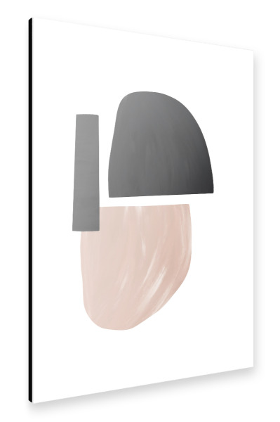 Alu-Dibond "Black and Nude Abstract Shapes" 30x20 cm artboxONE