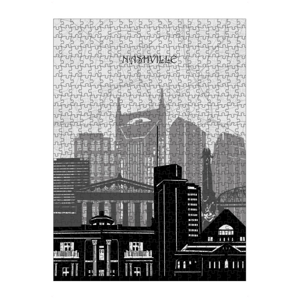 Puzzle Ravensburger "Nashville cityscape map" artboxONE - Städte,Reise,Architektur,Kartografie