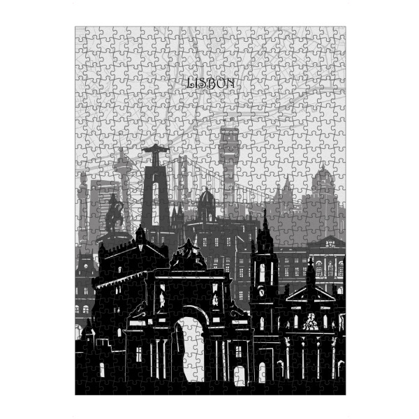 artboxONE Puzzle "Lisbon cityscape map" artboxONE - Städte,Reise,Architektur,Kartografie