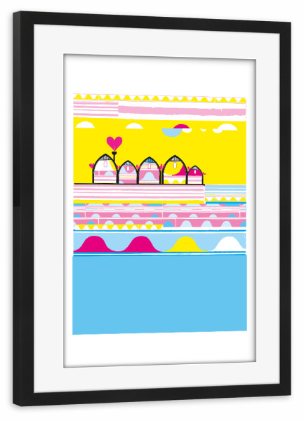 Poster mit Rahmen schwarz "Nordfriesland" artboxONE - Städte,Natur,Abstrakt,Architektur