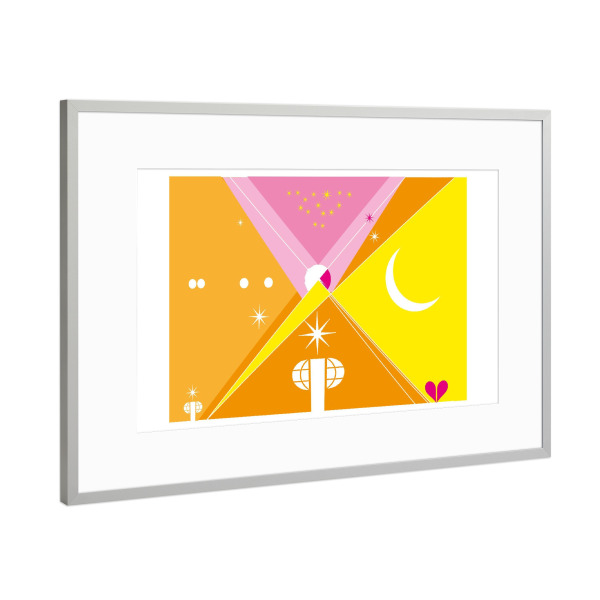 Poster mit Rahmen Silber "Geheime Botschaften" artboxONE - Abstrakt,Architektur,Fiktion