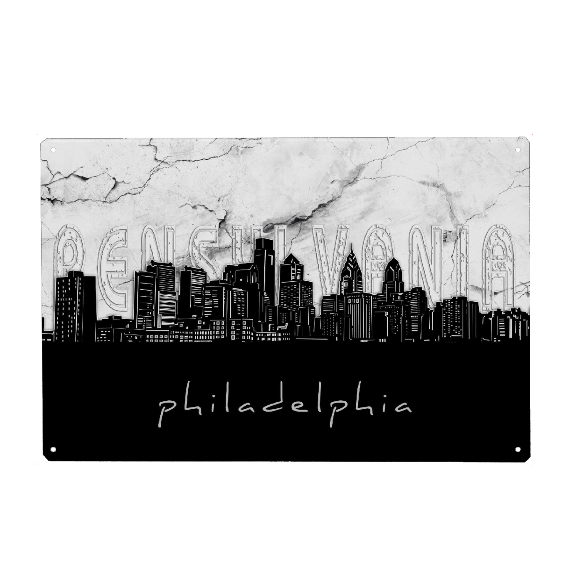 Metall Poster "Philadelphia skyline marble" artboxONE - Städte,Reise,Architektur,Marmor