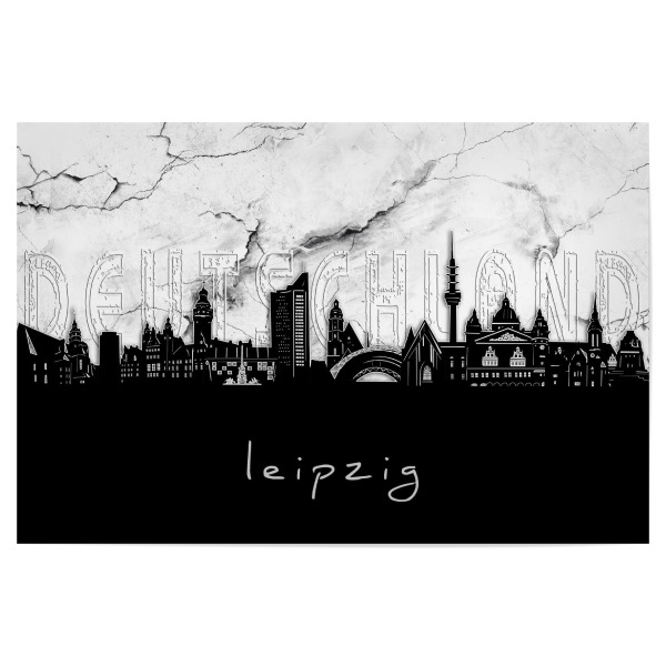 Poster 30x20 cm "Leipzig skyline marble" artboxONE - Städte,Reise,Architektur,Marmor