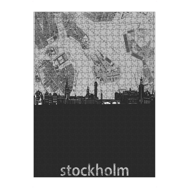 artboxONE Puzzle "Stockholm skyline map grey" artboxONE - Städte,Reise,Architektur,Städte / Stockholm,Kartografie