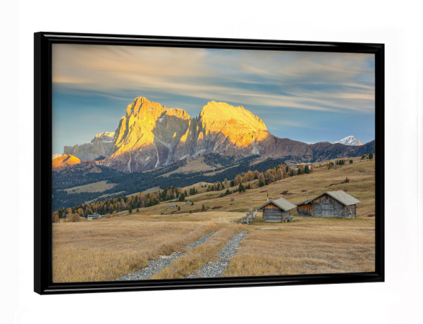 Poster mit schwarzem Rahmen "Herbst auf der Seiser Alm" artboxONE - Natur,Reise / Länder