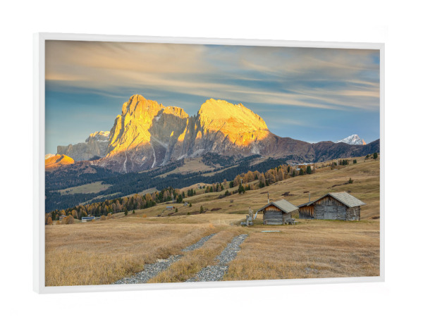 Poster mit weißem Rahmen "Herbst auf der Seiser Alm" artboxONE - Natur,Reise / Länder
