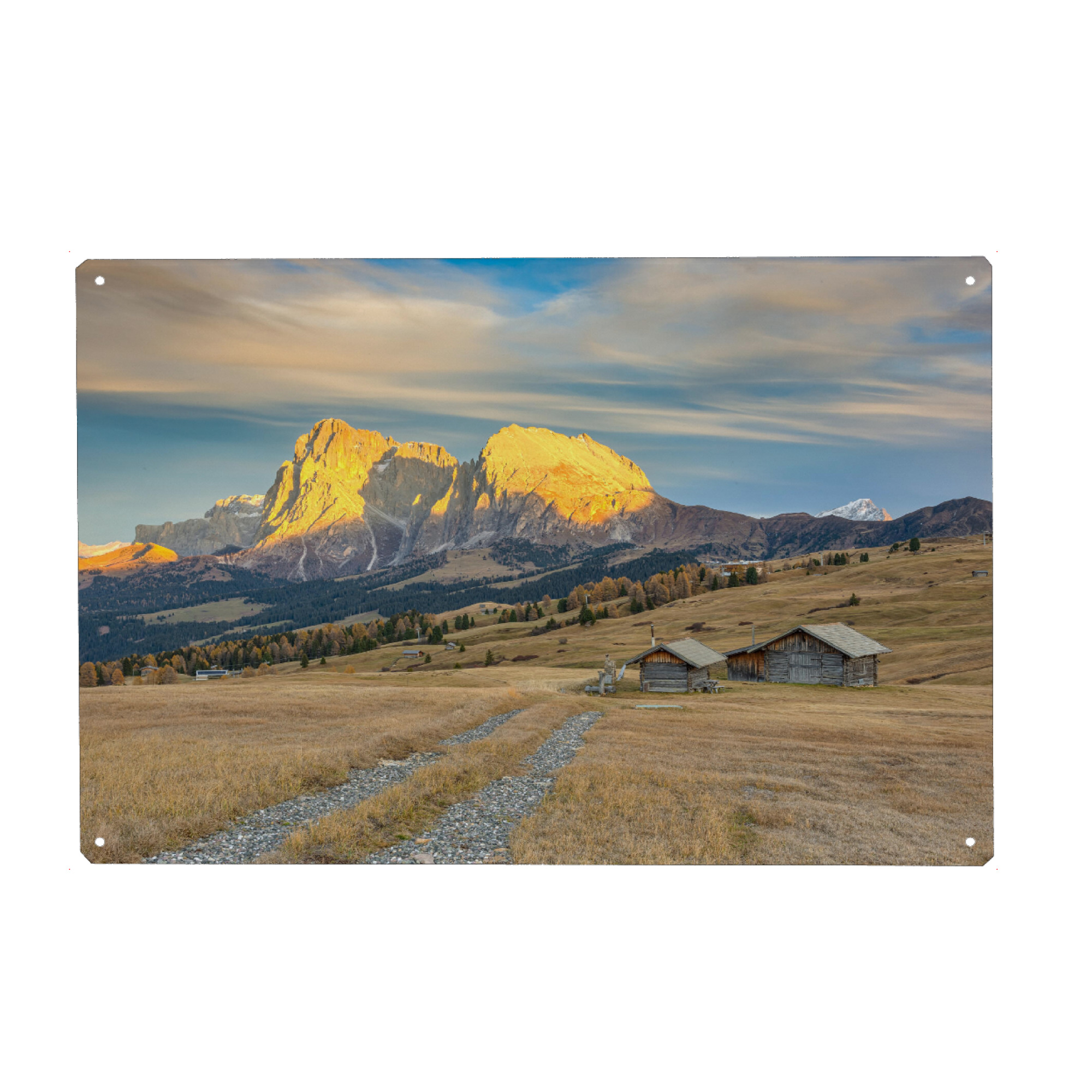 Metall Poster "Herbst auf der Seiser Alm" artboxONE - Natur,Reise / Länder