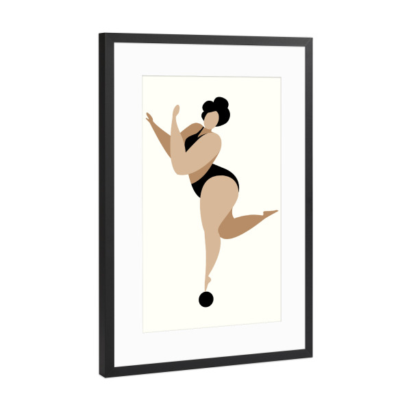 Poster mit Rahmen Schwarz (Metallic) "Dancing Queen - B" artboxONE - Abstrakt,Menschen