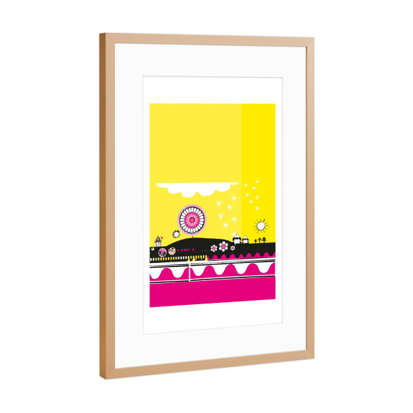 Poster mit Rahmen Kupfer "Pink Hill" artboxONE - Natur,Für Kinder,Abstrakt