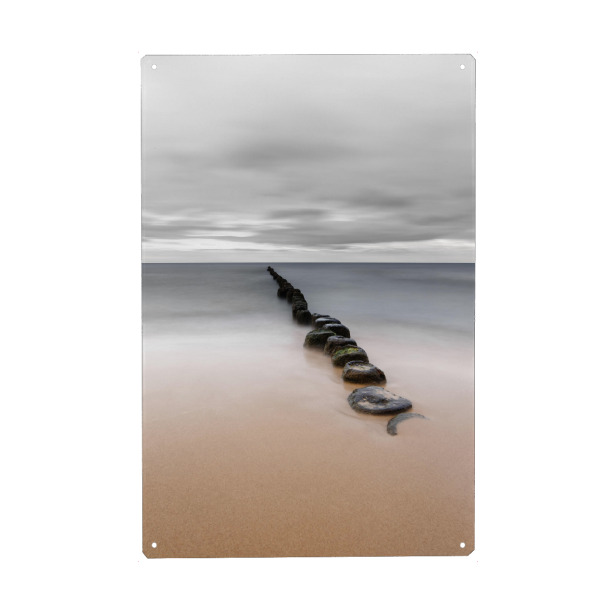 Holzbild "Buhnenreihe" artboxONE - Natur,Reise / Strand und Meer