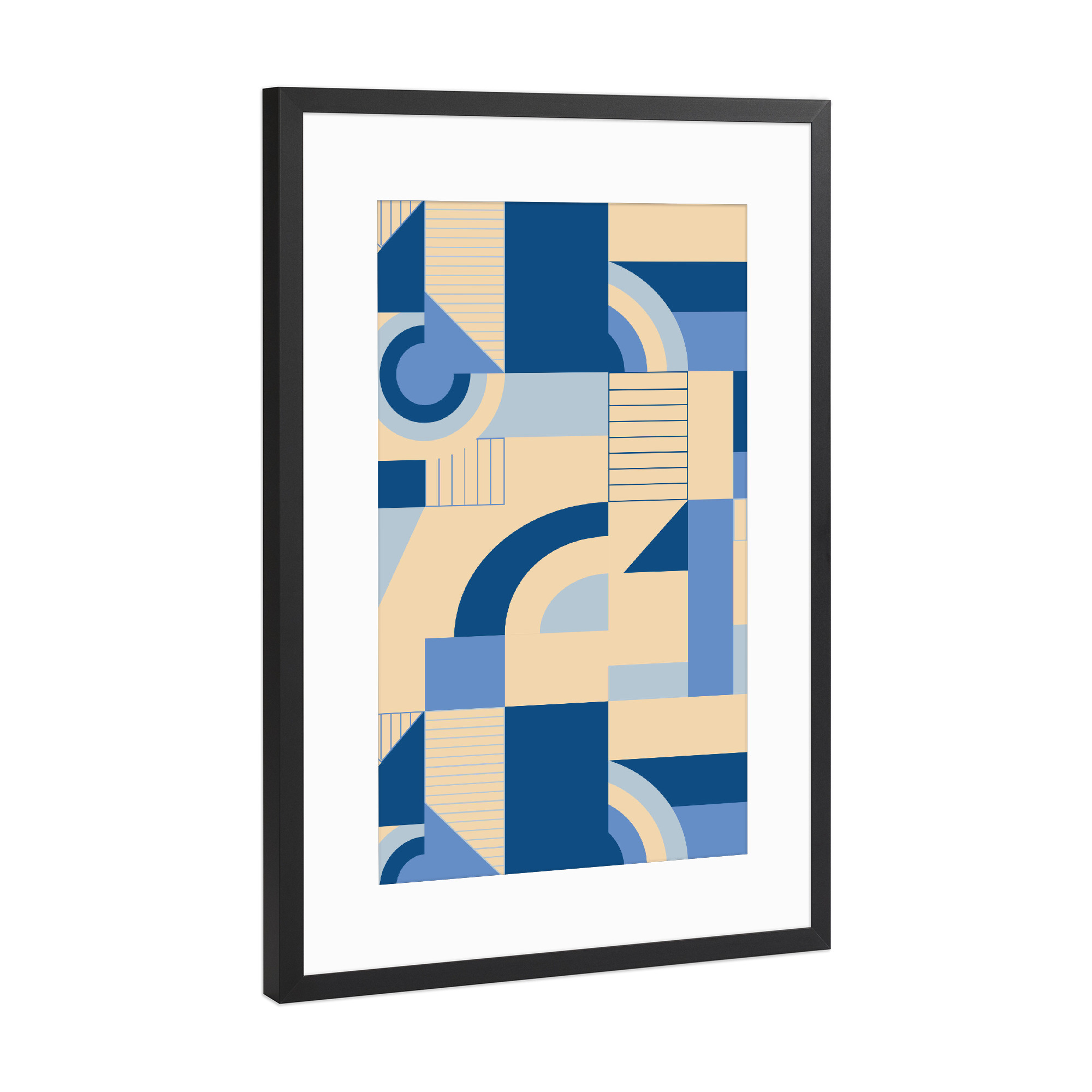Poster mit Rahmen Schwarz (Metallic) "Calming Blocks" artboxONE - Abstrakt,Geometrie