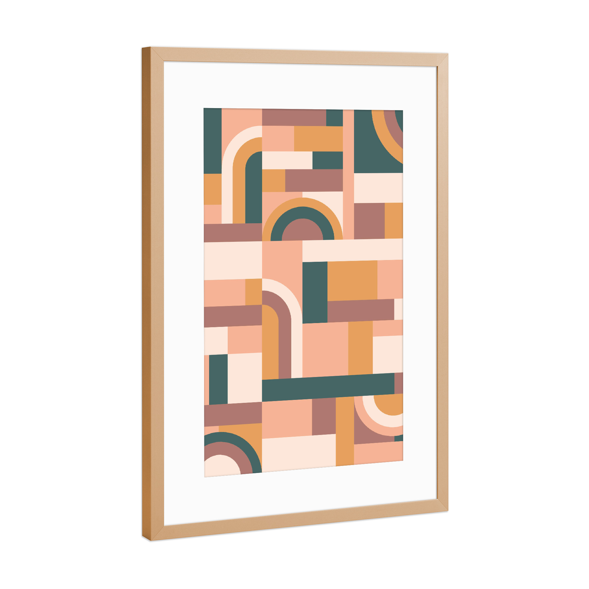 Poster mit Rahmen Kupfer "Muted Tones Blocks" artboxONE - Abstrakt