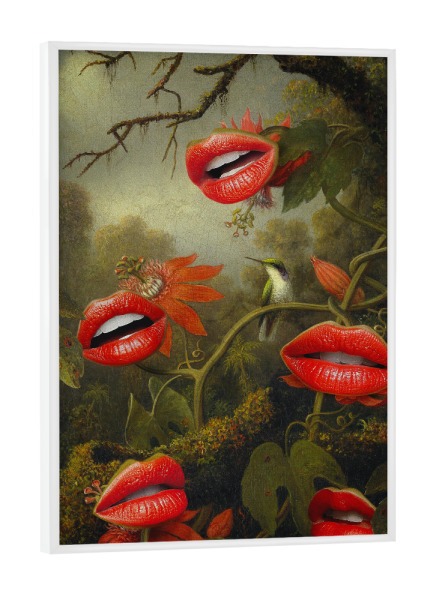 Poster mit weißem Rahmen "JUNGLE OF THE CARNIVORES" artboxONE - Natur,Floral,Tiere,Fiktion