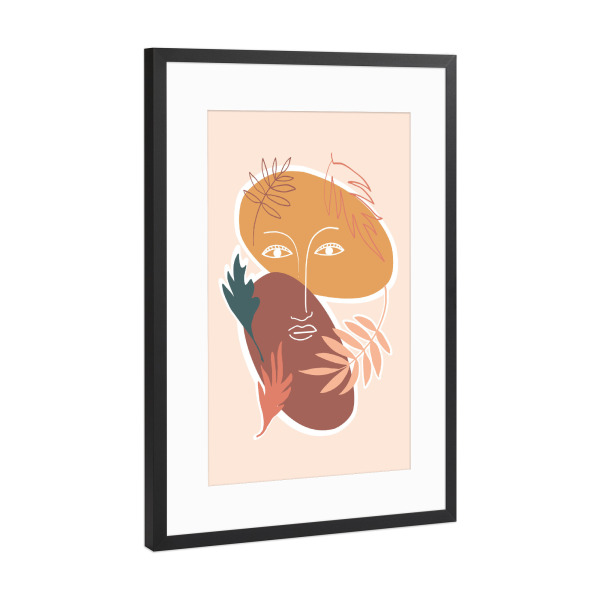 Poster mit Rahmen Schwarz (Metallic) "Standing" artboxONE - Floral,Abstrakt,Menschen