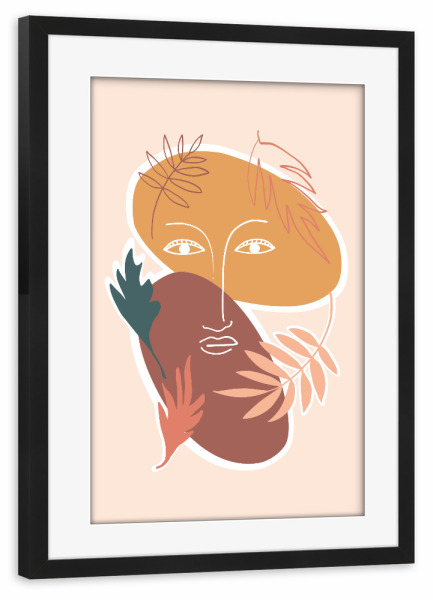 Poster mit Rahmen schwarz "Standing" artboxONE - Floral,Abstrakt,Menschen