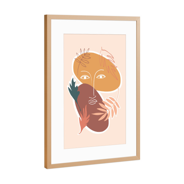 Poster mit Rahmen Kupfer "Standing" artboxONE - Floral,Abstrakt,Menschen