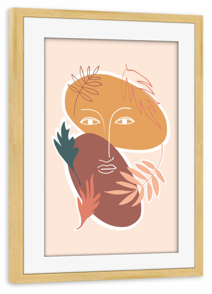 Poster mit Rahmen kiefer "Standing" artboxONE - Floral,Abstrakt,Menschen
