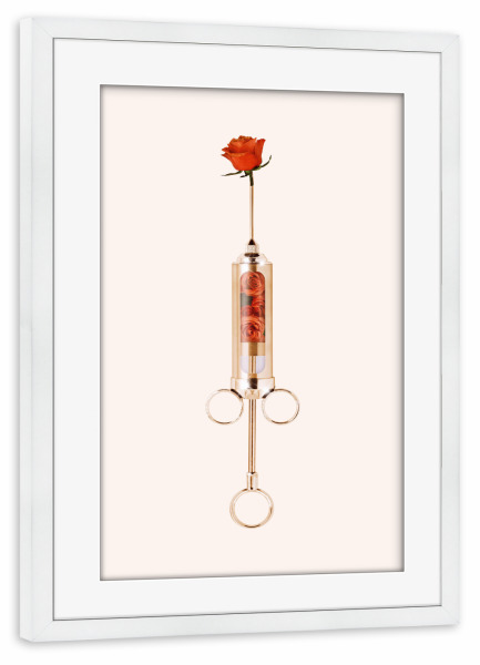 Poster mit Rahmen weiß "Love Injection" artboxONE - Natur,Floral,Liebe
