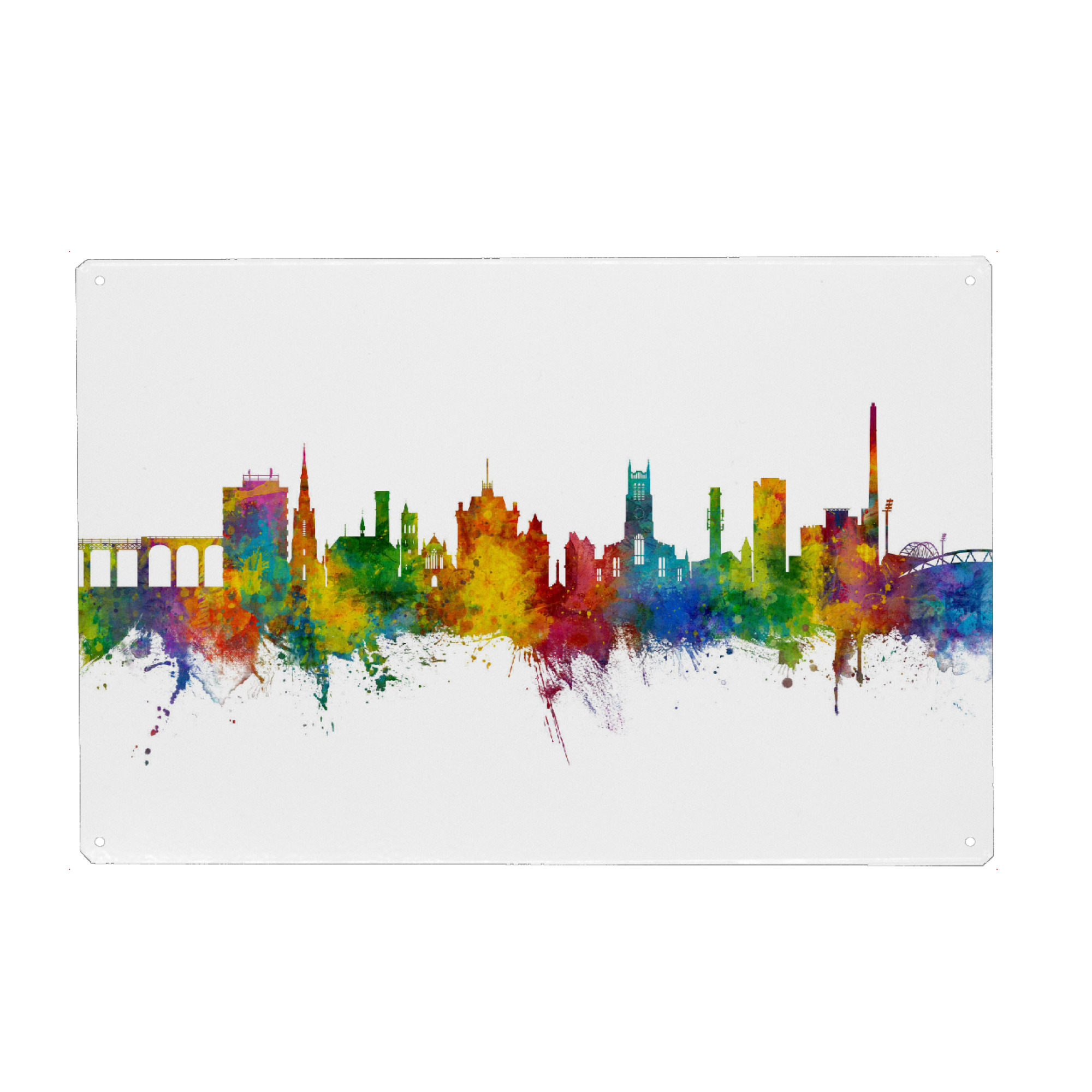 Holzbild "Huddersfield England Skyline" artboxONE - Städte